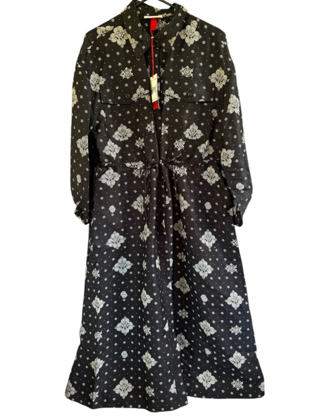 NWT Woolrich X Target Bandana Print Utility Shirt Dress Black Cream Generous
Med